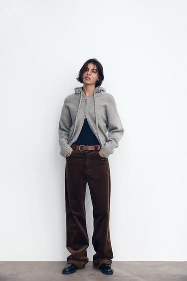 Zara KNIT HOODED SWEATER - Light gray - Image 0