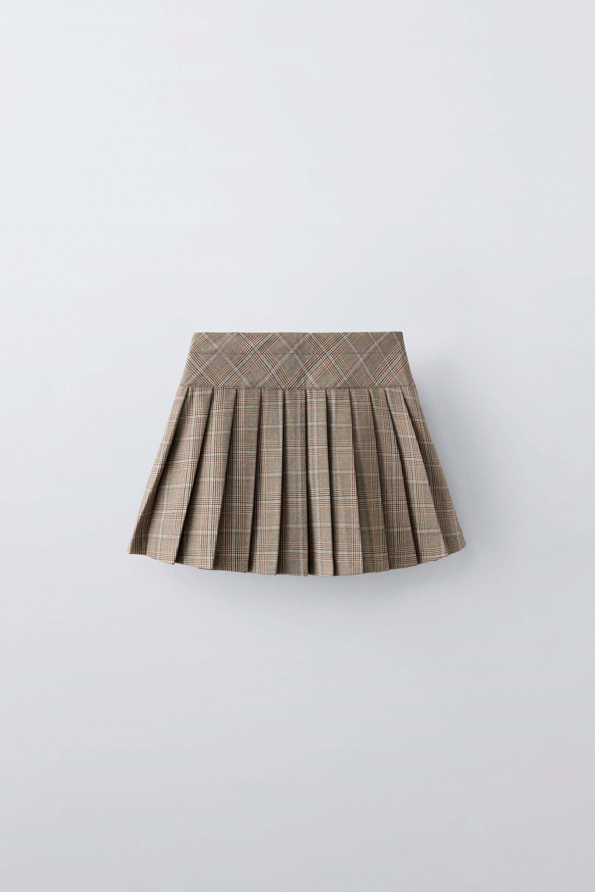 Beige pleated skirt zara hotsell