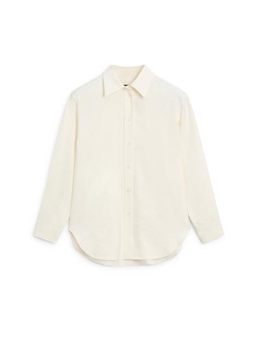 Chemisier oversize à manches longues - Blanc cassé de Zara