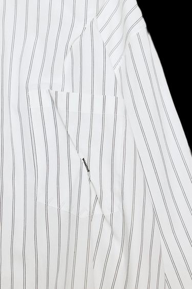 CAMISA POPELÍN OVERSIZE PESPUNTES - Blanco / Negro de Zara