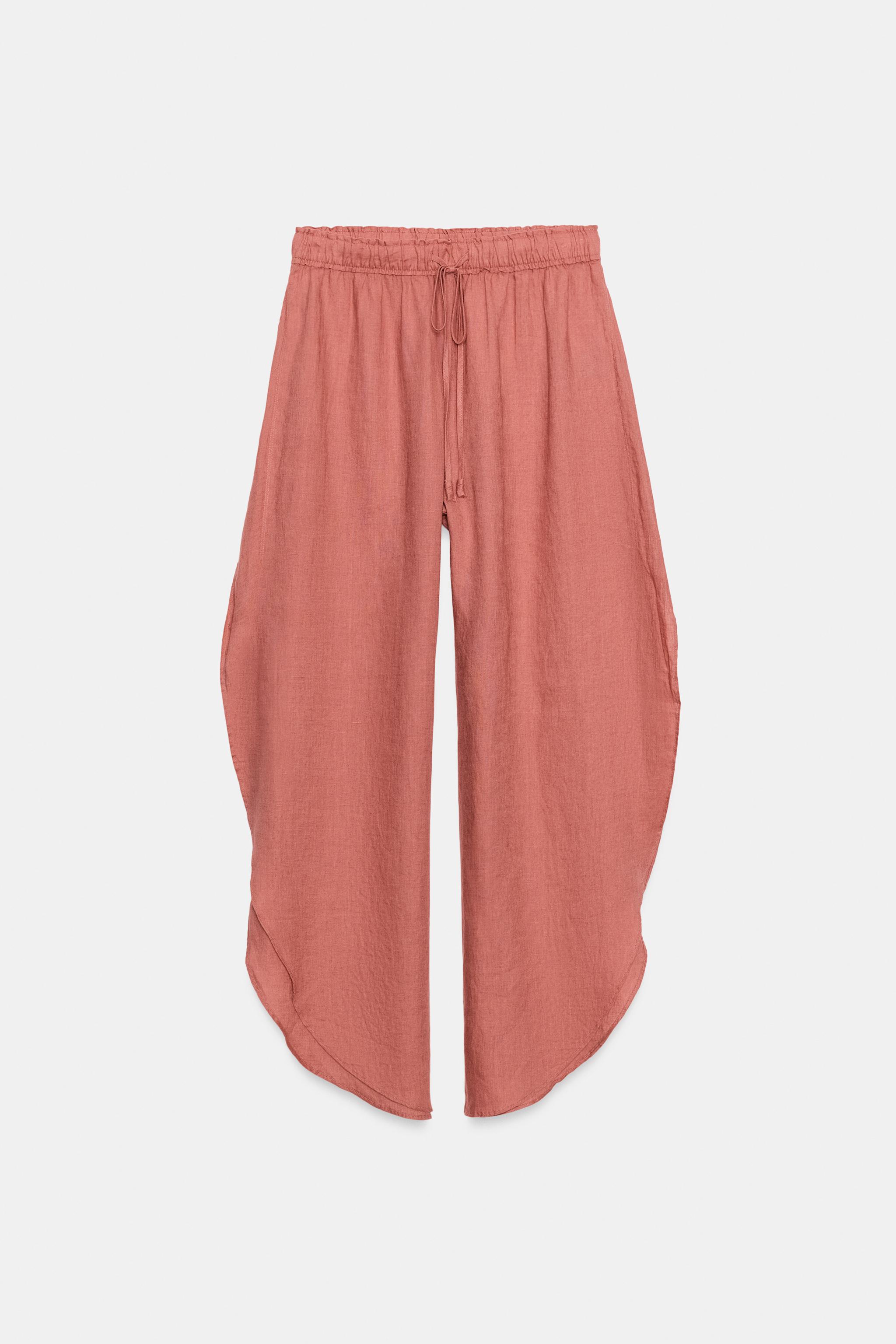 ZW COLLECTION 100% LINEN VENTED PANTS - White | ZARA United States