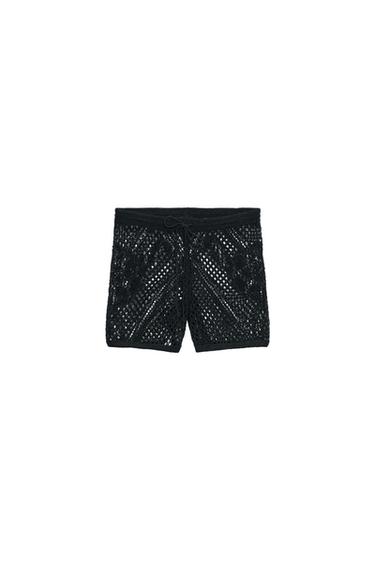 SHORTS PUNTO CALADO - Negro de Zara