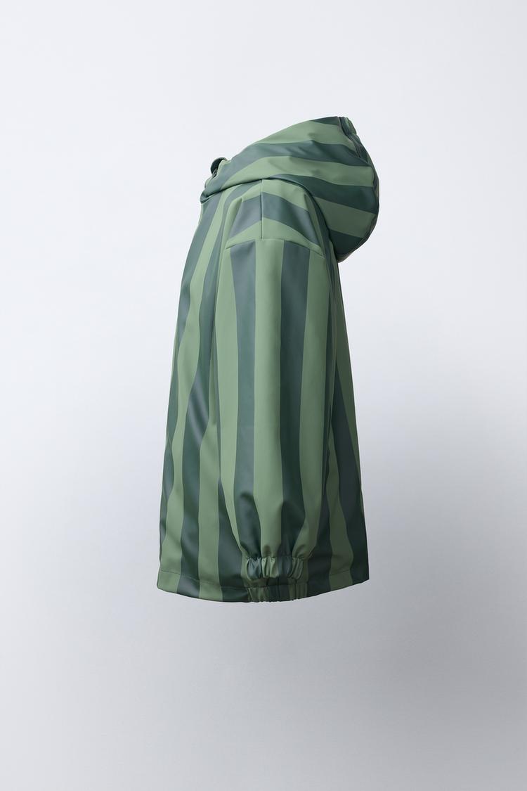 Impermeable de goma resistente al agua a rayas 3