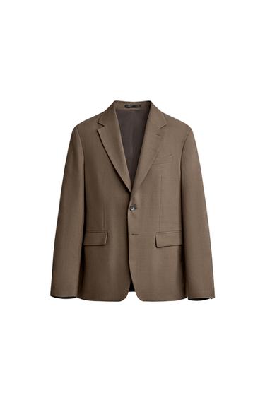 BLAZER REGULAR FIT TRAJE - Tostado de Zara