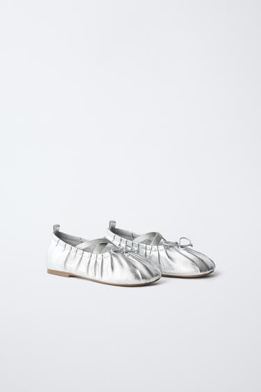 METALLIC BALLET FLATS — Silver 2