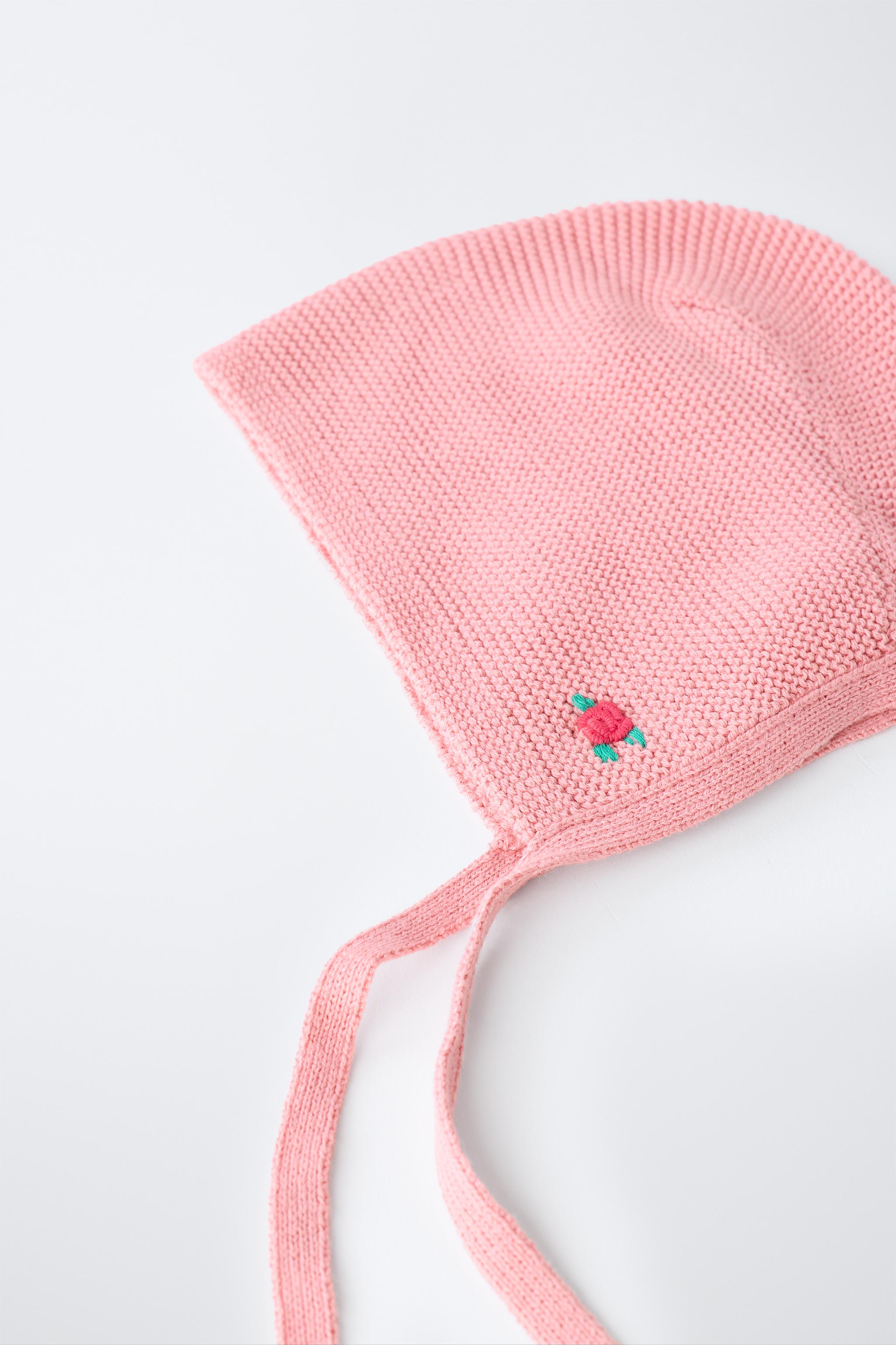 100% COTTON EMBROIDERED KNIT BONNET