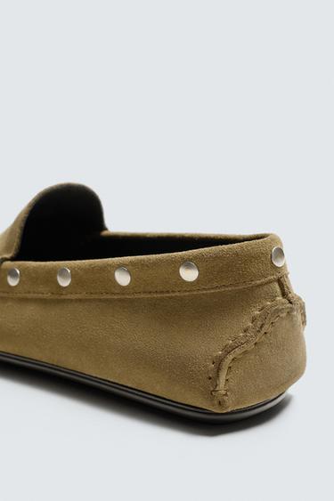 LEATHER LOAFERS - Sand Brown by Zara - Image 5