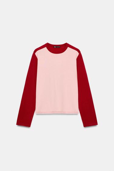 COMBINED LONG SLEEVE T-SHIRT - Pink by Zara