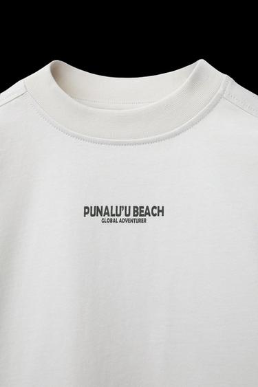 T-SHIRT- UND BERMUDA-GARNITUR MIT TEXT - Cremefarben von Zara