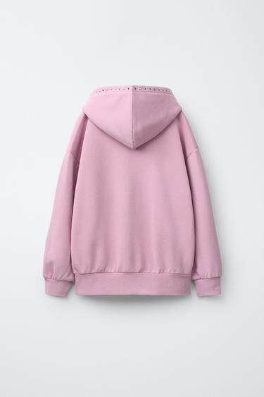 SWEAT À CAPUCHE CLOUS - Rose de Zara - Image 1