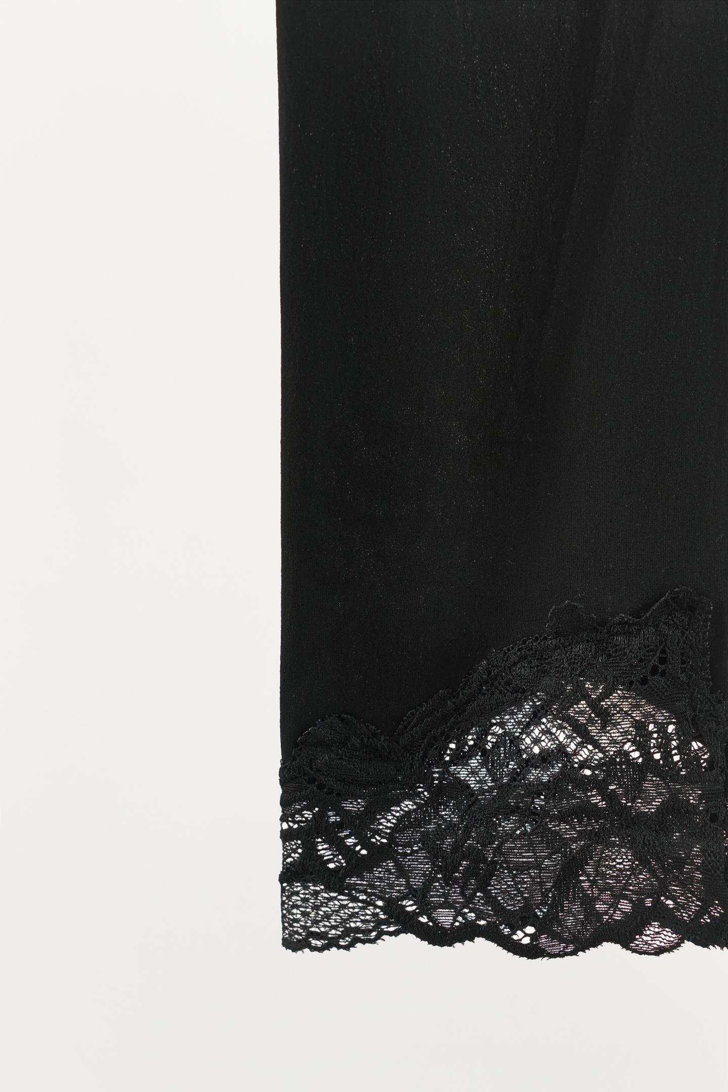 Женские леггинсы Zara Lace-Trim, цвет: Чёрный — фото 7