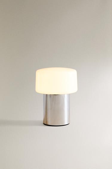 METAL AND GLASS TABLE LAMP - Silver by Zara - Image 1