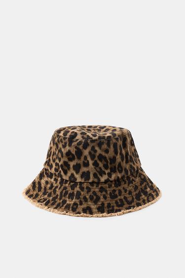 Zara ANIMAL PRINT BUCKET HAT - Leopard