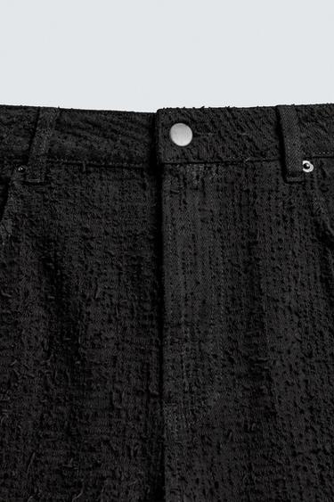 RELAXED FIT JEANS TEXTURE - Black by Zara - Image 8