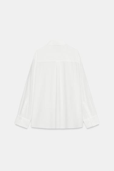 ZW COLLECTION SOLID BIB-FRONT SHIRT — Oyster-white 2