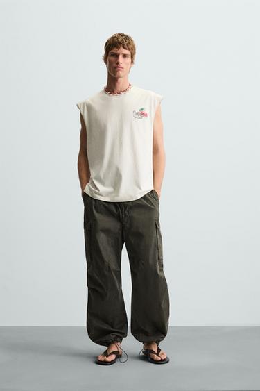 PRINTED TANK TOP - Oyster-white by Zara - Image 0