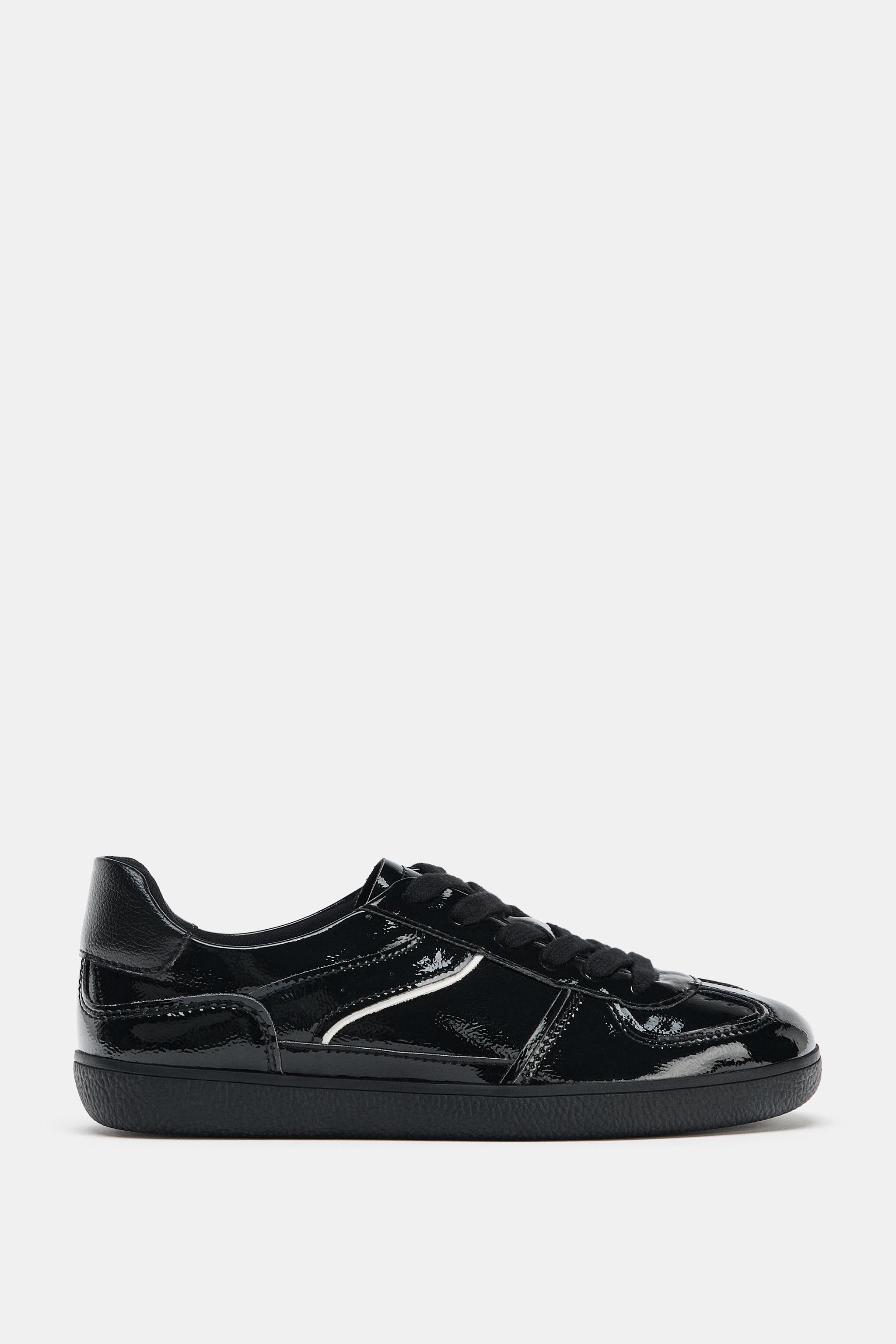 PATENT LEATHER EFFECT SNEAKERS