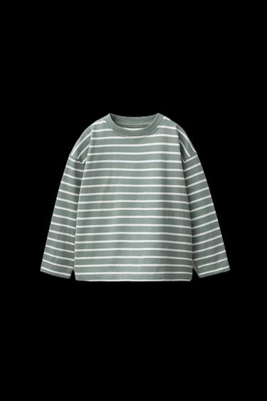 2-PACK OF PLAIN AND STRIPED T-SHIRTS - Green by Zara