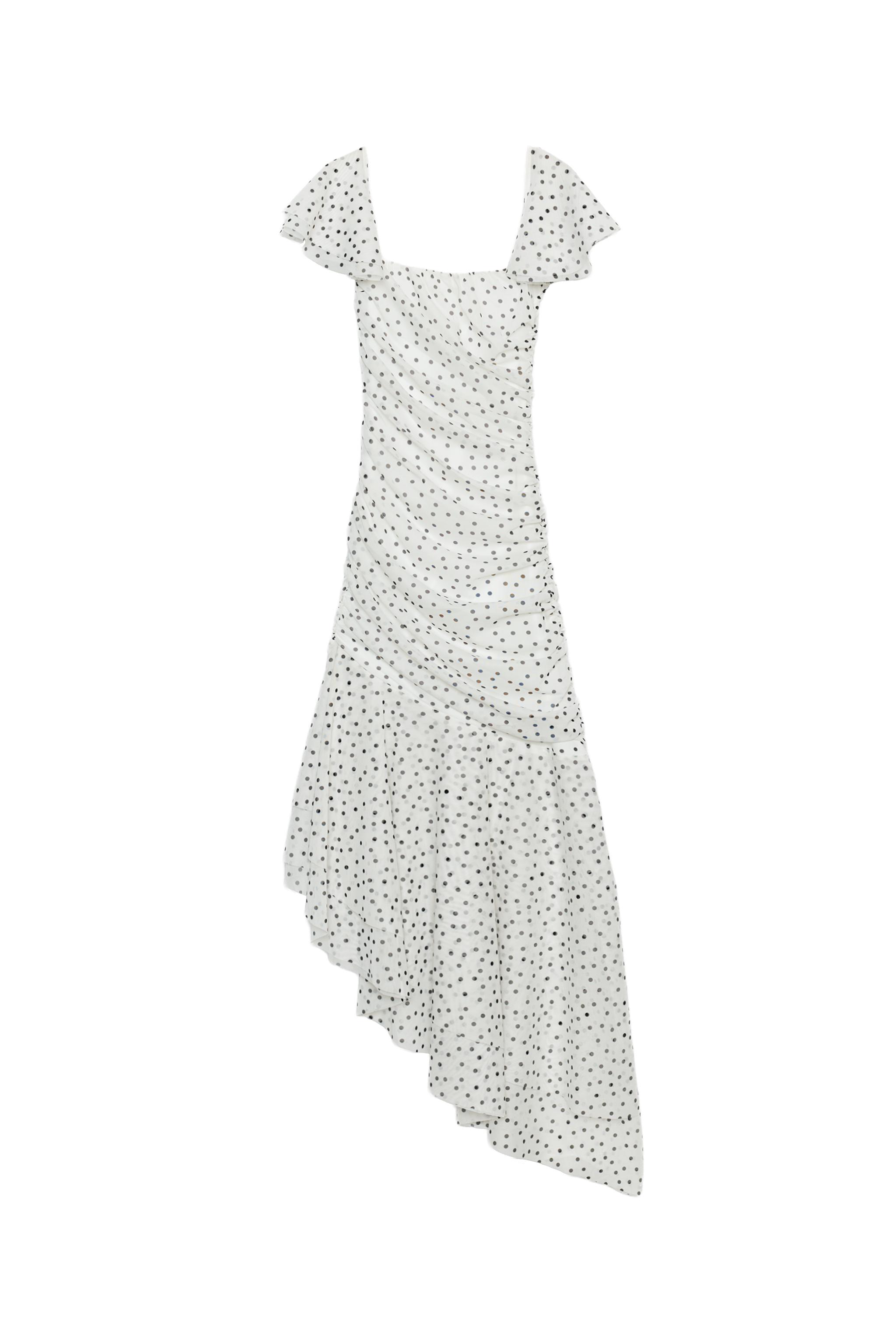 knee length dresses for ladies ZARA. Polka dot midi dress. TM – Hibuy market