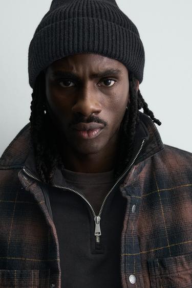 QUILTED CHECK OVERSHIRT - Brown by Zara - Image 5