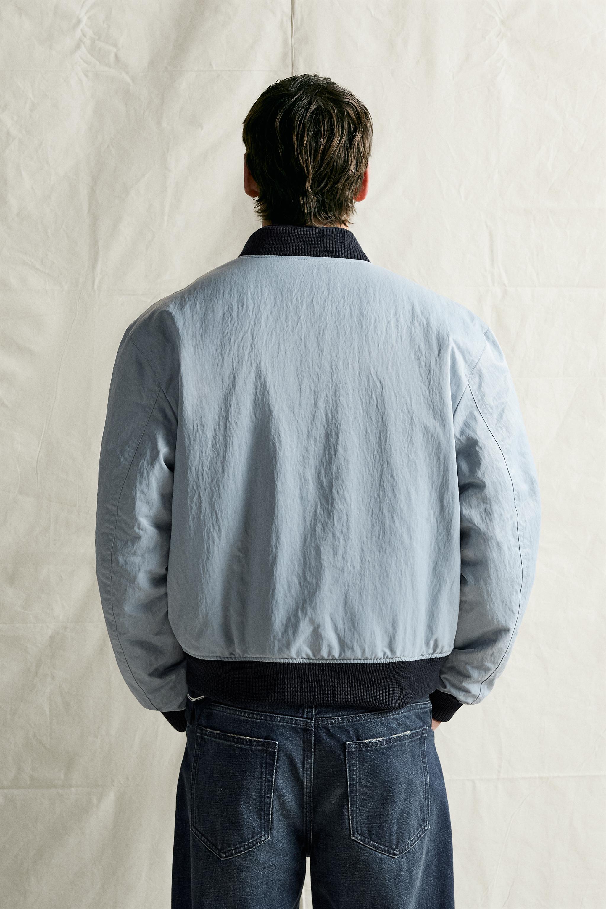 Мужские куртки Zara CONTRAST BOMBER JACKET — фото 3