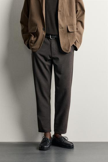 COMFORT STRUCTURED CHINO PANTS — Dark brown 2