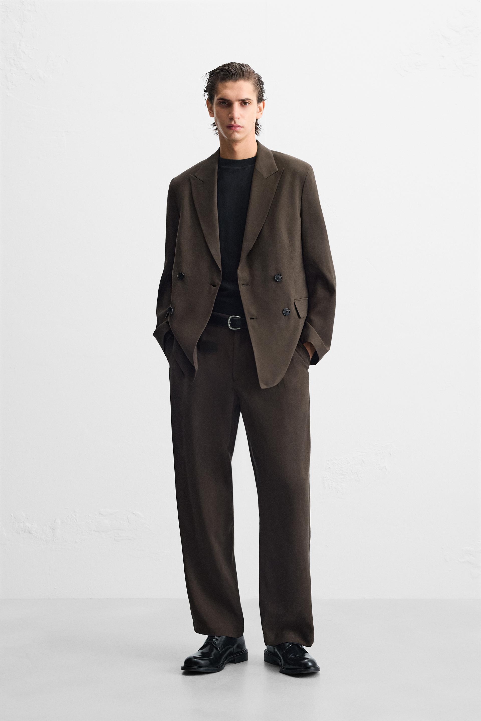 PLEATED SUIT TROUSERS