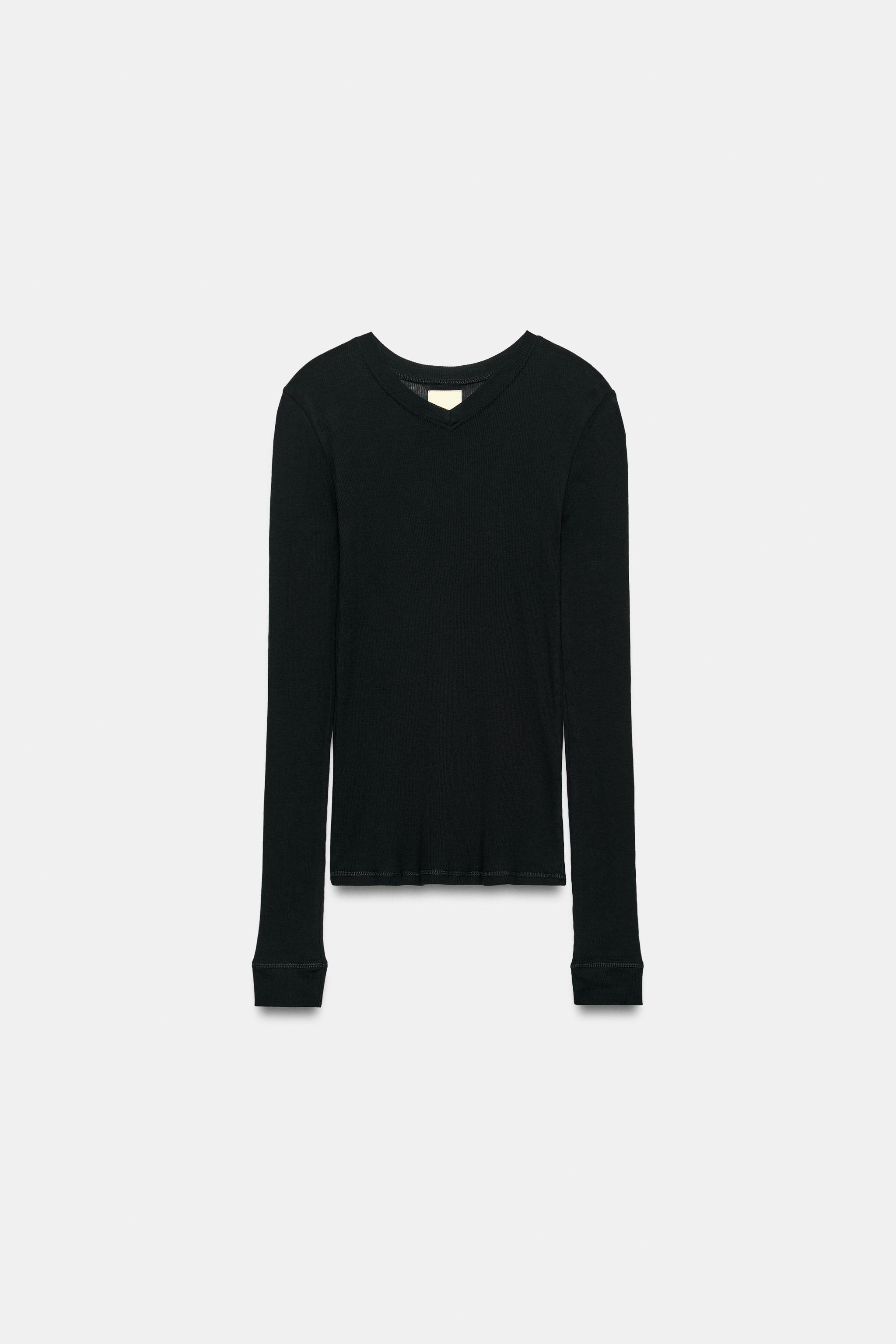 100% COTTON RIBBED T-SHIRT