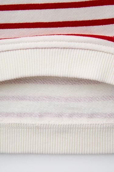 STRIPED TOMATO SWEATSHIRT - White / Red by Zara - Image 3