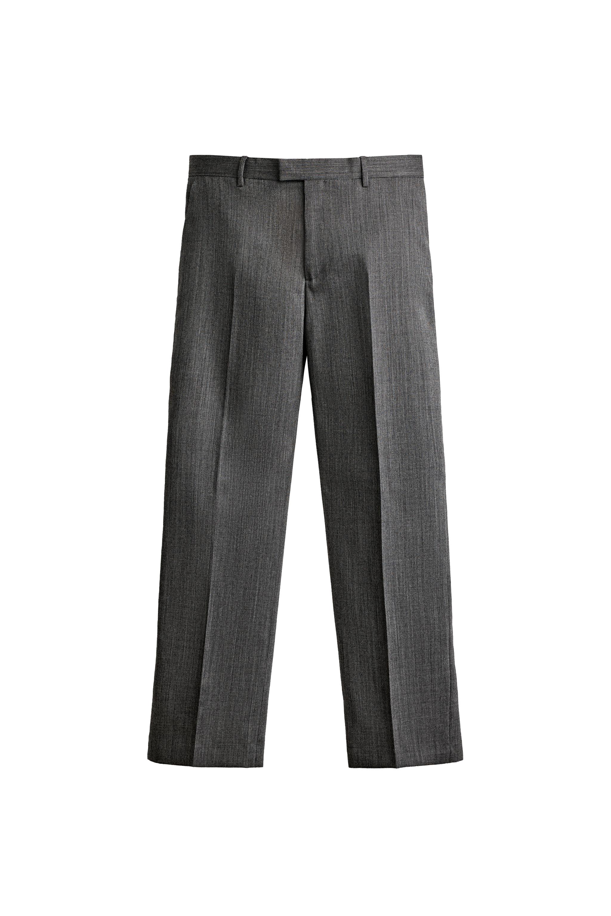 100% WOOL RELAXED FIT SUIT PANTS