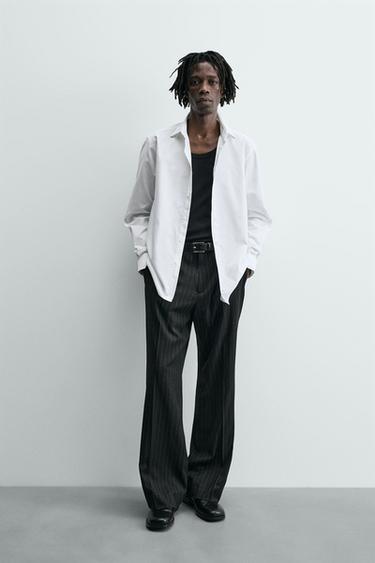 CAMISA SLIM FIT ESTRUCTURA - Blanco de Zara - Imagen 0
