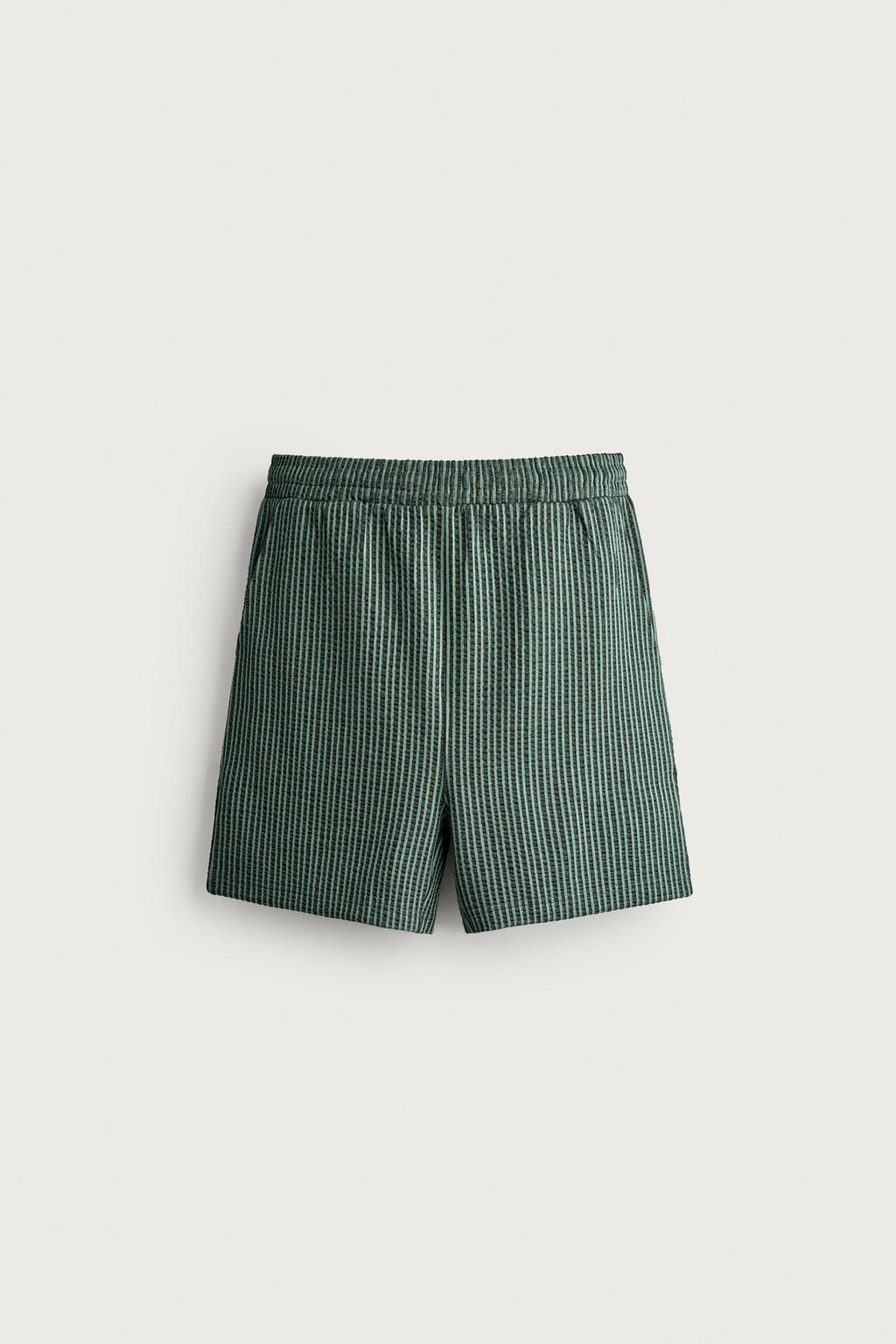 COMFORT SEERSUCKER REGULAR FIT BERMUDA SHORTS