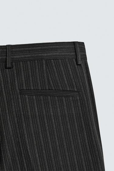 PINSTRIPED SUIT TROUSERS - Black by Zara - Image 8