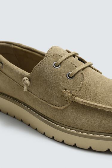 CHAUSSURES BATEAU EN CUIR - Beige de Zara - Image 5