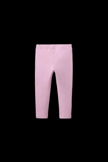 LEGGINGS MIT RIB UND ETIKETT - Pastellrosa von Zara