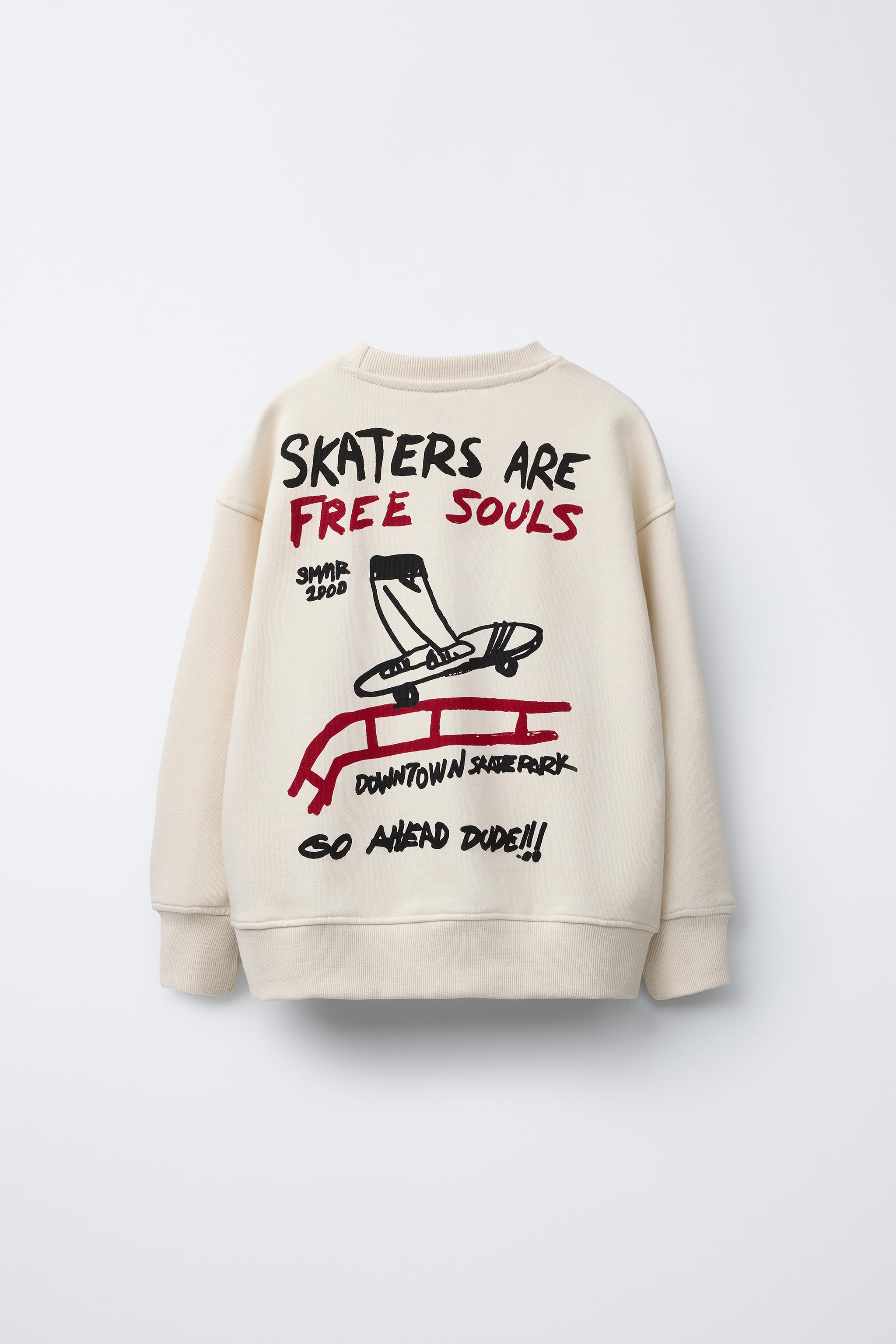 SKATER PRINT SWEATSHIRT - Ecru | ZARA United States