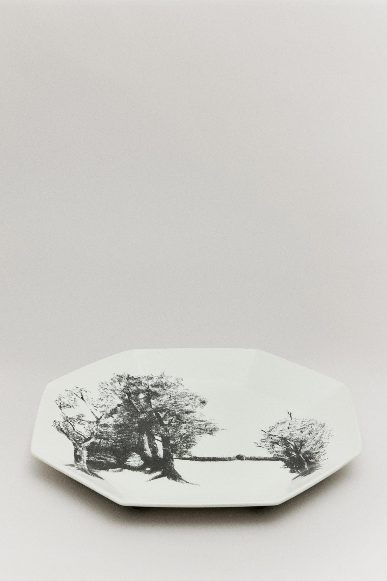 THE SKY OCTAGONAL FLAT PLATE — White