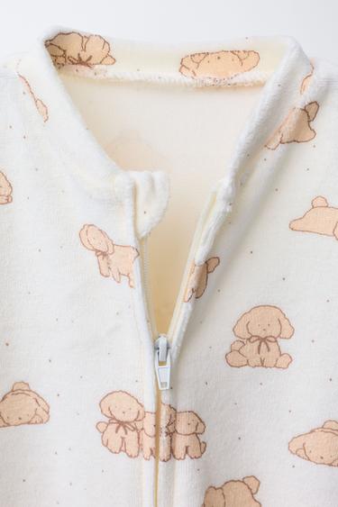 VELVET DOG PRINT SLEEPSUIT - camel by Zara - Image 2