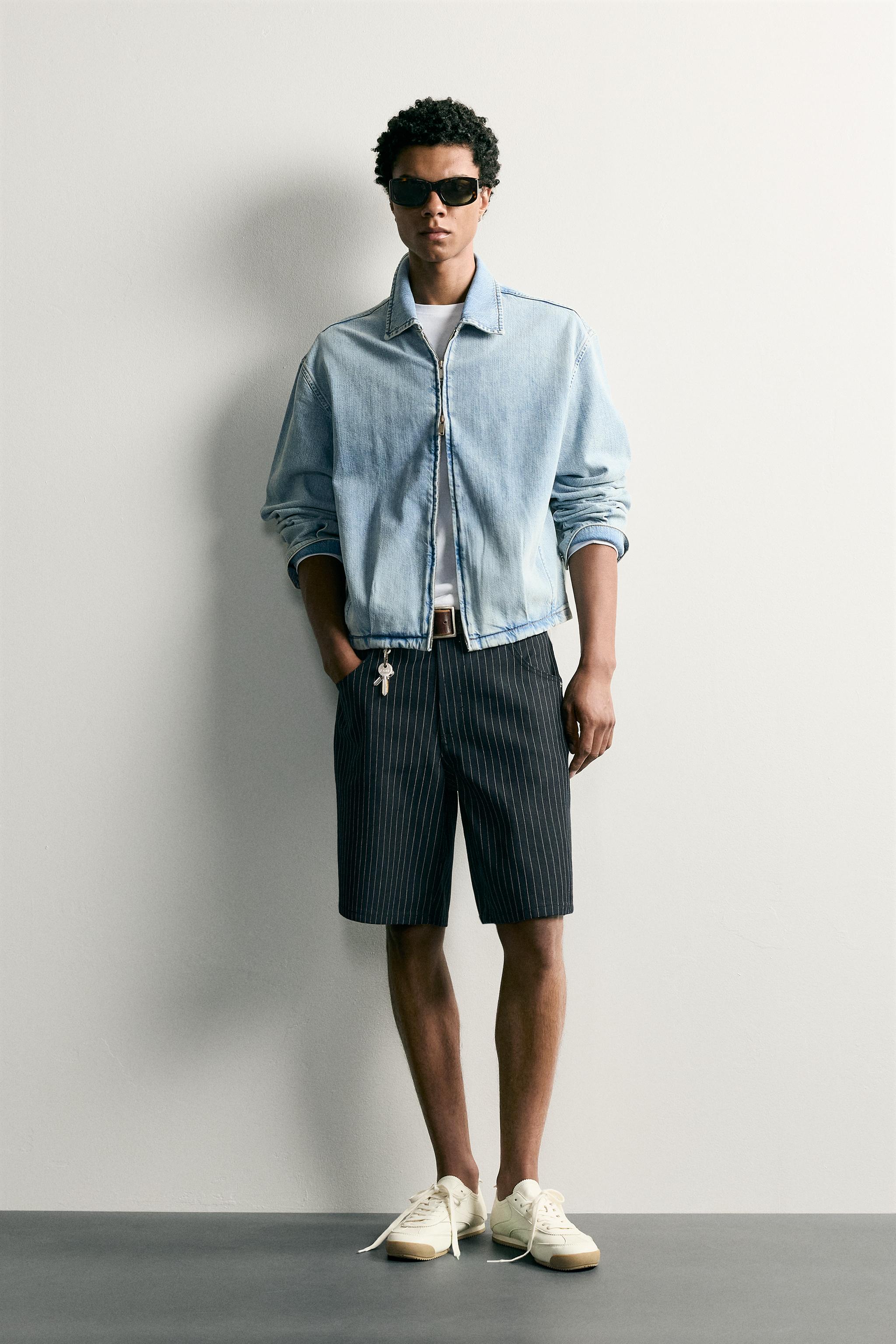 PINSTRIPE BAGGY FIT SHORTS