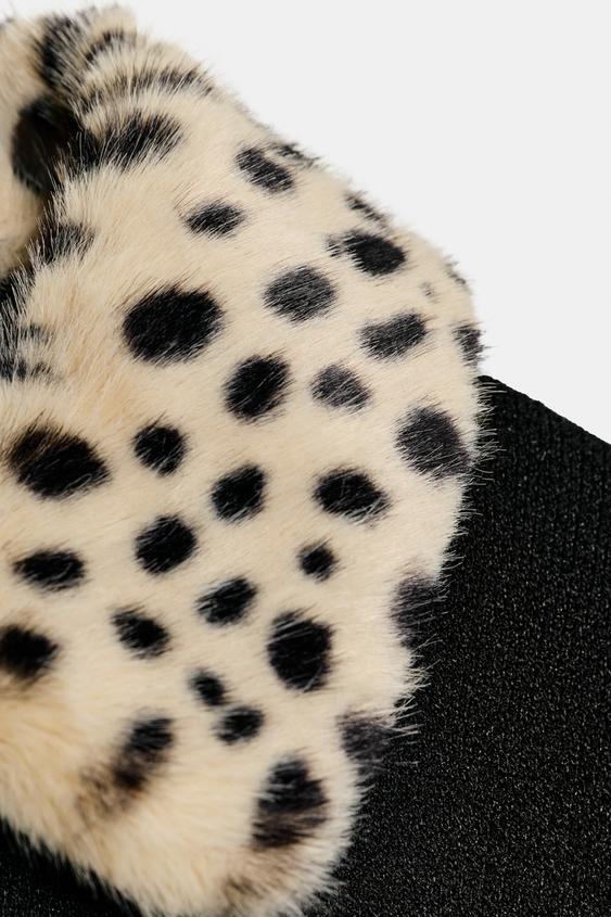 GILET EN MAILLE COL AMOVIBLE EFFET FOURRURE - Noir de Zara - Image 6