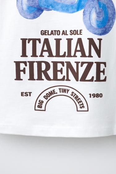 T-SHIRT ÉTIQUETTE MOTO - Blanc cassé de Zara - Image 3