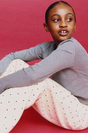 JEANS WIDE LEG TOPOS - Arena / Negro de Zara