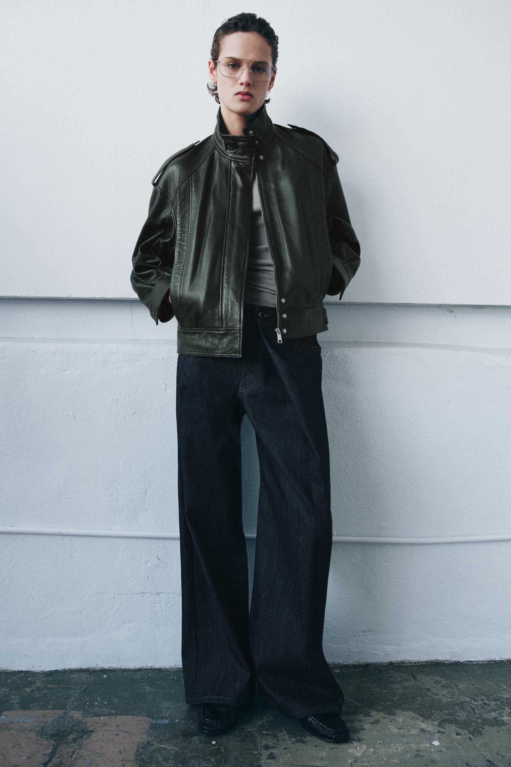 LEATHER BOMBER JACKET ZW COLLECTION LIMITED EDITION