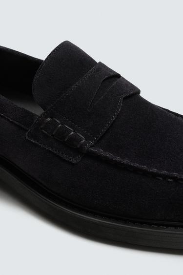 LEATHER PENNY LOAFERS - Blue by Zara - Image 5