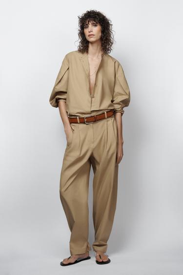 ZW COLLECTION LIMITED EDITION POPLIN SHIRT - Sand by Zara - Image 0
