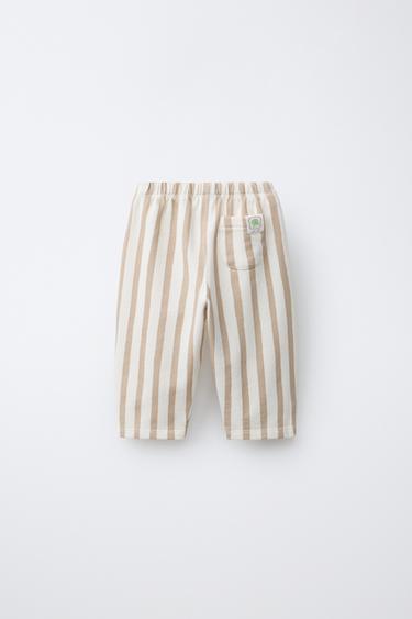 STRIPED TROUSERS - Light beige by Zara - Image 1