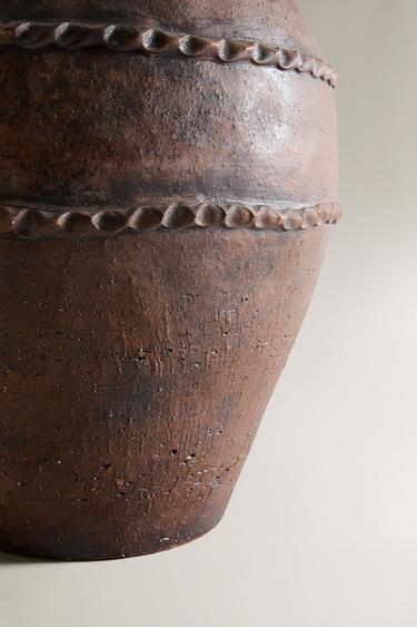 LARGE TERRACOTTA VASE - Khaki by Zara - Image 3