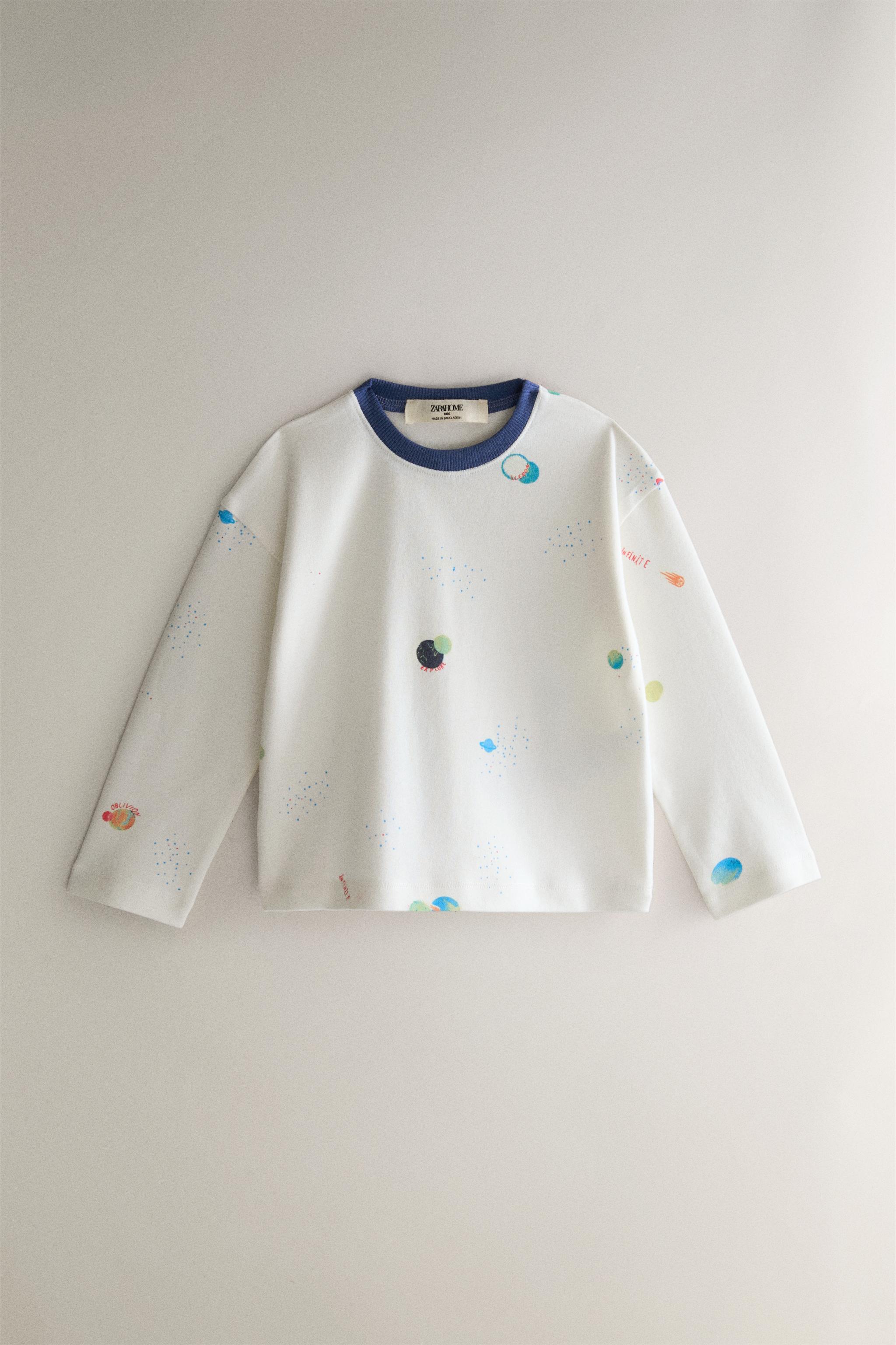 CHILDREN'S SPACE PYJAMAS — Oyster-white