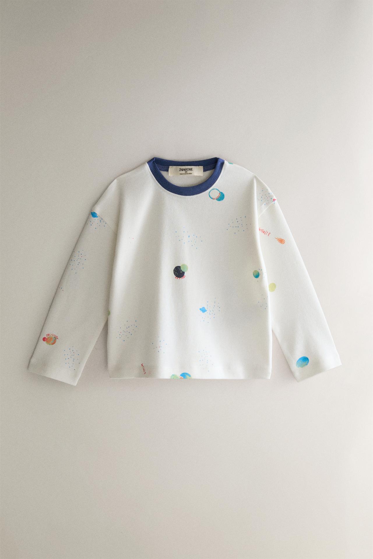 CHILDREN'S SPACE PYJAMAS — Oyster-white