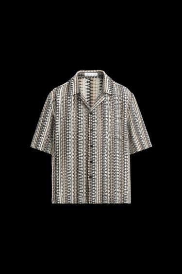 Zara GEOMETRIC JACQUARD SHIRT - striped - Image 0